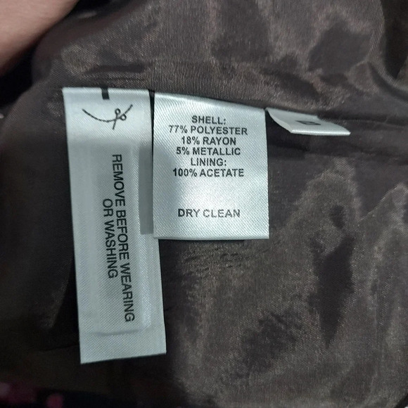 Ann Taylor LOFT Brown and Gold Pleated Brocade Skirt in Size 12 - Picture 10 of 10